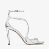 Azia 95 Zilveren sandalen van vloeibaar metaal
