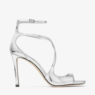 Azia 95 Zilveren sandalen van vloeibaar metaal