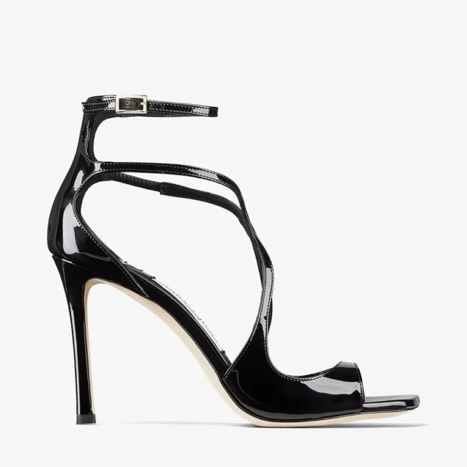 Azia 95 zwarte lakleren sandalen