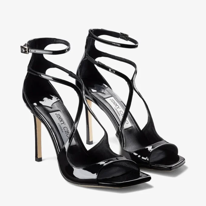 Azia 95 zwarte lakleren sandalen