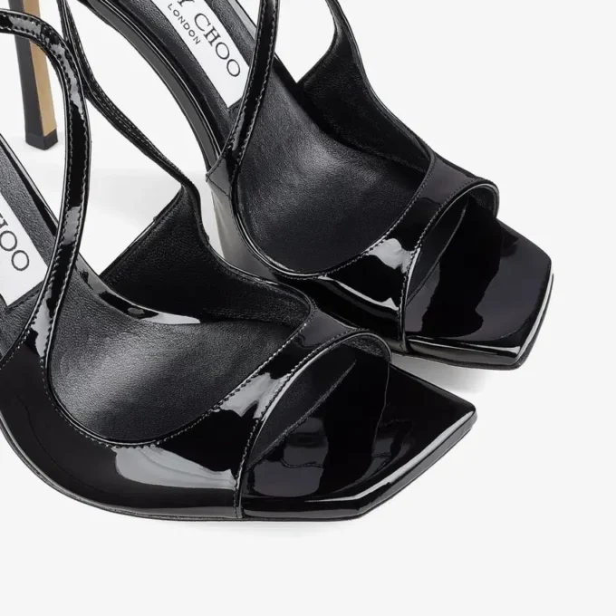 Azia 95 zwarte lakleren sandalen