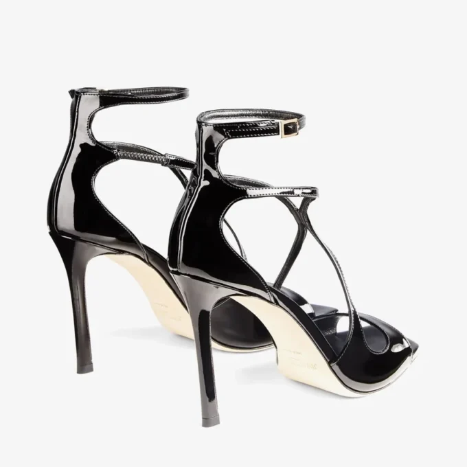 Azia 95 zwarte lakleren sandalen