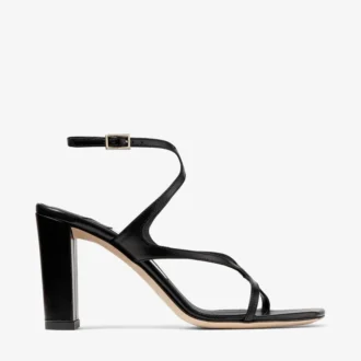 Azie 85 zwarte sandalen van nappaleer