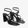 Azie 85 zwarte sandalen van nappaleer
