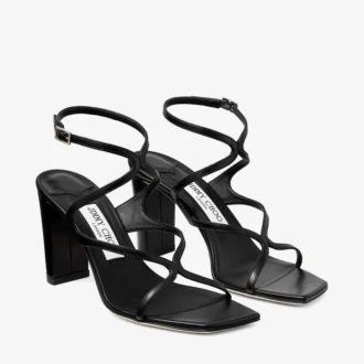 Azie 85 zwarte sandalen van nappaleer