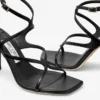 Azie 85 zwarte sandalen van nappaleer