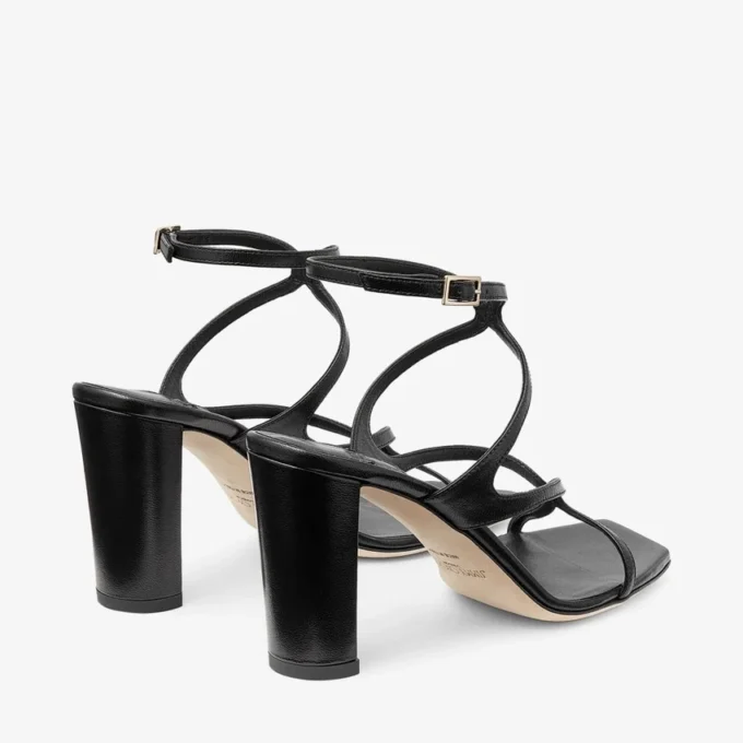 Azie 85 zwarte sandalen van nappaleer