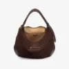Bar Hobo M schoudertas van chocoladebruin suède met leren afwerking Bar Hobo M schoudertas van chocoladebruin suède met leren afwerking