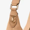 Bar Hobo M Toffee suède schoudertas met leren Biker-afwerking Bar Hobo M Toffee suède schoudertas met leren Biker-afwerking