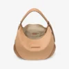 Bar Hobo M Toffee suède schoudertas met leren Biker-afwerking Bar Hobo M Toffee suède schoudertas met leren Biker-afwerking