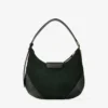 Bar Hobo Small Britsgroene suède schoudertas met leren Biker-afwerking Bar Hobo Small Britsgroene suède schoudertas met leren Biker-afwerking