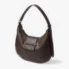 Bar Hobo Small Chocoladebruine Biker-leren schoudertas