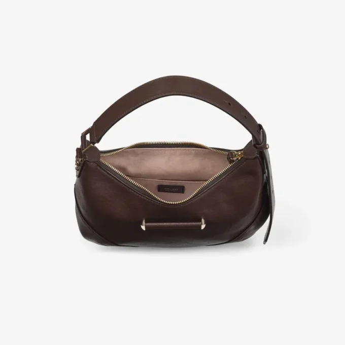 Bar Hobo Small Chocoladebruine Biker-leren schoudertas