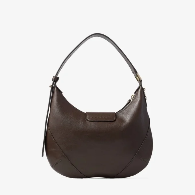 Bar Hobo Small Chocoladebruine Biker-leren schoudertas