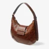 Bar Hobo Small Cognac Kigali schoudertas van leer met slangenprint Bar Hobo Small Cognac Kigali schoudertas van leer met slangenprint