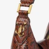 Bar Hobo Small Cognac Kigali schoudertas van leer met slangenprint Bar Hobo Small Cognac Kigali schoudertas van leer met slangenprint