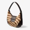 Bar Hobo Small Natuurlijke schoudertas van ponyleer met zebraprint Bar Hobo Small Natuurlijke schoudertas van ponyleer met zebraprint