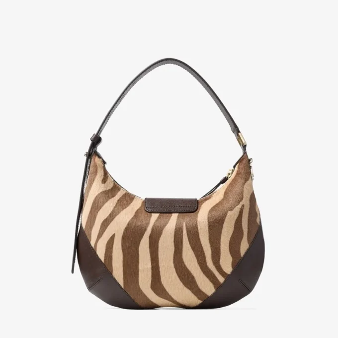 Bar Hobo Small Natuurlijke schoudertas van ponyleer met zebraprint Bar Hobo Small Natuurlijke schoudertas van ponyleer met zebraprint