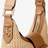 Bar Hobo Small schoudertas van naturel en toffee raffia met afwerking van glad kalfsleer Bar Hobo Small schoudertas van naturel en toffee raffia met afwerking van glad kalfsleer