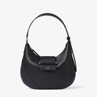 Bar Hobo Small Zwarte Biker-leren schoudertas