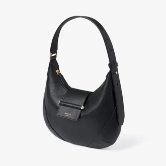 Bar Hobo Small Zwarte Biker-leren schoudertas