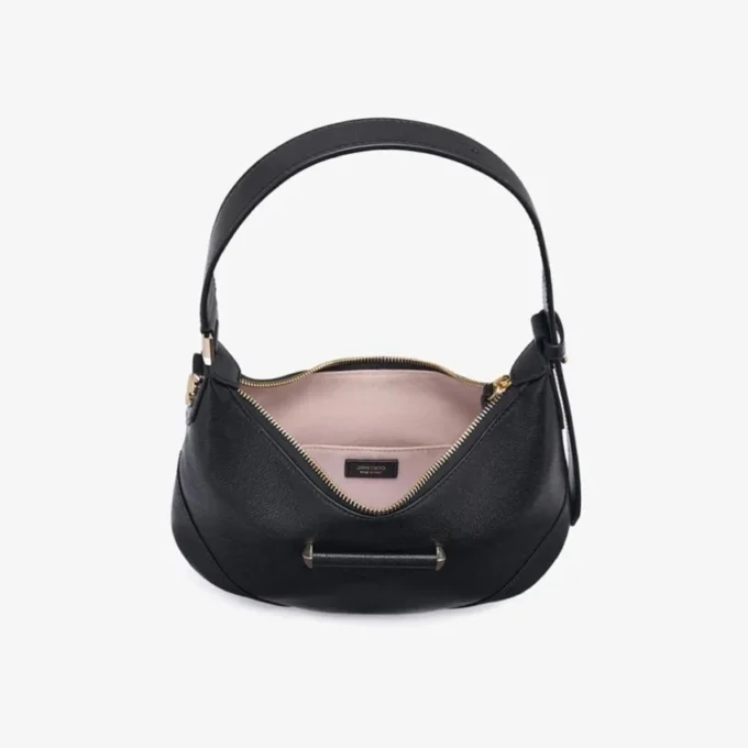 Bar Hobo Small Zwarte Biker-leren schoudertas Bar Hobo Small Zwarte Biker-leren schoudertas