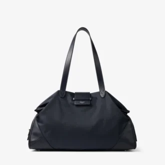 Bar Holdall Grote reistas van marien nylon met afwerking van glad kalfsleer