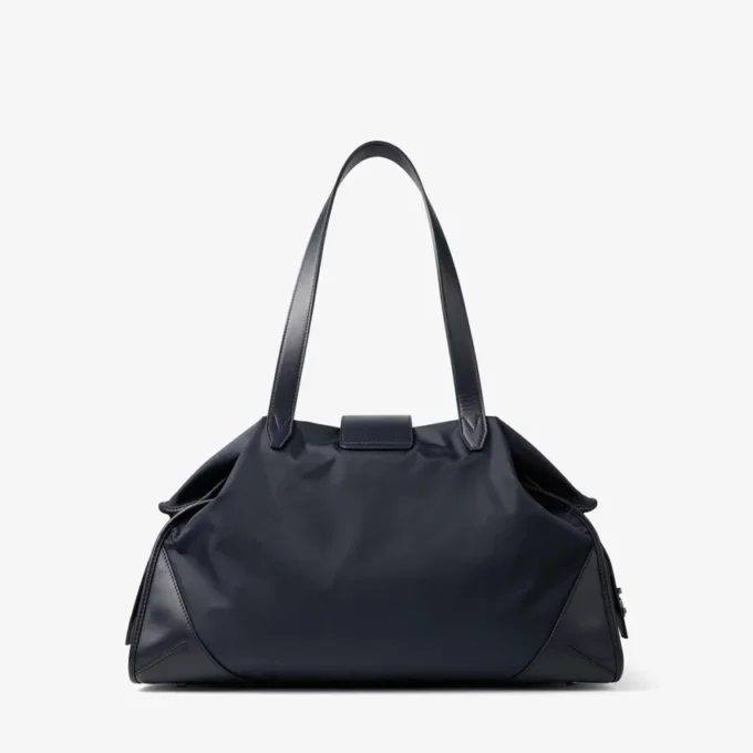 Bar Holdall Grote reistas van marien nylon met afwerking van glad kalfsleer