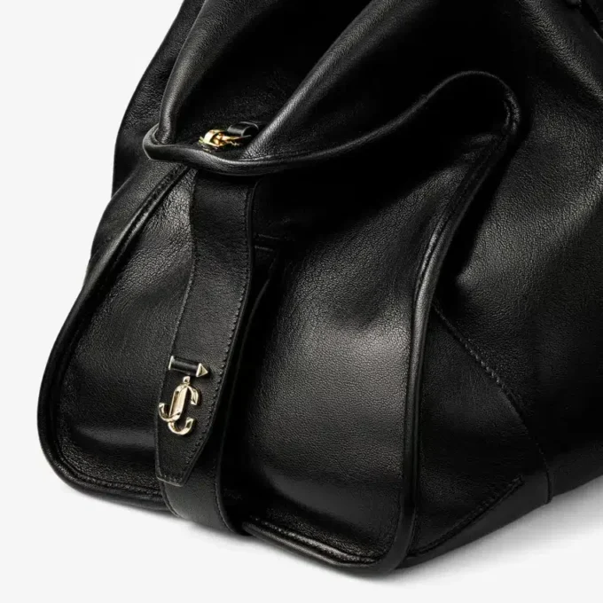 Bar Holdall Grote zwarte Biker leren reistas Bar Holdall Grote zwarte Biker leren reistas