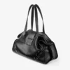 Bar Holdall Large Zwarte totebag van zacht generfd kalfsleer met gestructureerde sterren