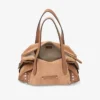 Bar Holdall Medium Toffee suède reistas met Biker-leren afwerking en parelstuds Bar Holdall Medium Toffee suède reistas met Biker-leren afwerking en parelstuds
