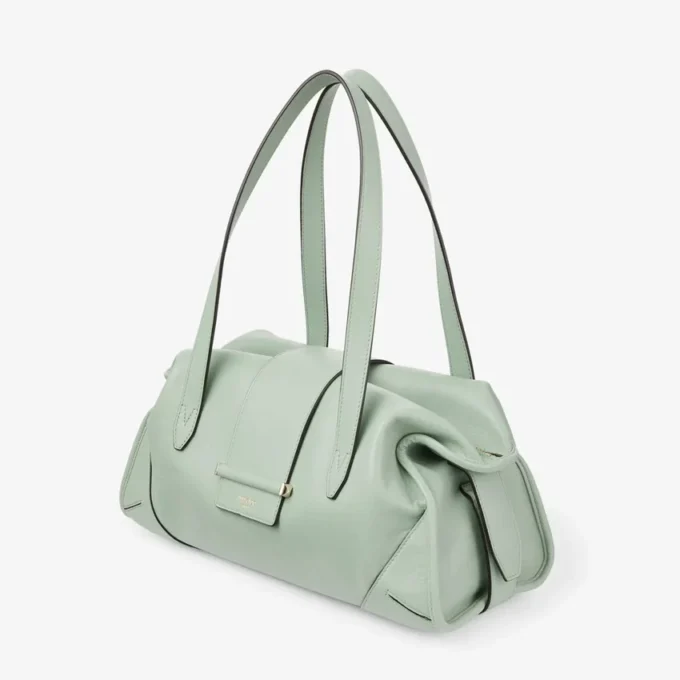 Bar Holdall Medium Verde Biker leren reistas