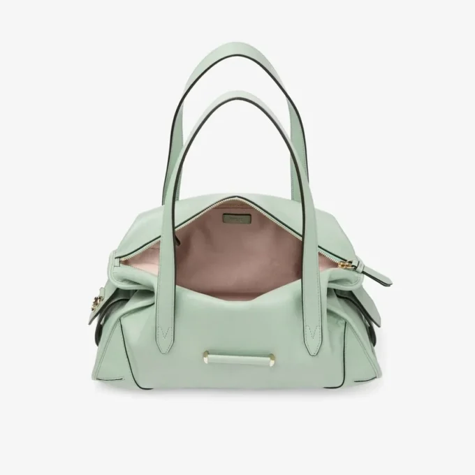 Bar Holdall Medium Verde Biker leren reistas
