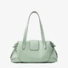 Bar Holdall Medium Verde Biker leren reistas