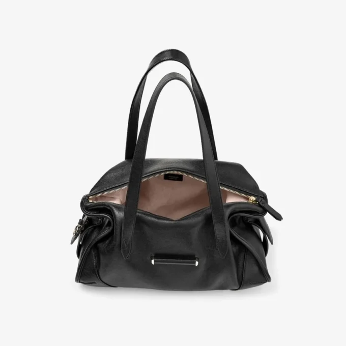 Bar Holdall Medium Zwarte Biker-leren reistas Bar Holdall Medium Zwarte Biker-leren reistas
