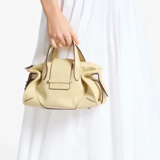 Bar Holdall Small Buttermilk Biker Leather Holdall Bag