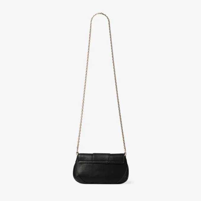 Bar-portemonnee met ketting Zwarte leren biker-schoudertas Bar-portemonnee met ketting Zwarte leren biker-schoudertas