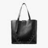 Bar Vertical Tote Medium Zwarte tas van zacht generfd kalfsleer met gestructureerde sterren