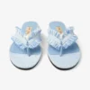 Bay Flat Riviera Blue Mix platte sandalen van gerafeld canvas met spikkels