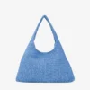 Beach Diamond Hobo Large Ocean Blue en Ecru Raffia schoudertas Beach Diamond Hobo Large Ocean Blue en Ecru Raffia schoudertas