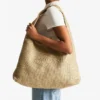 Beach Diamond Hobo Large schoudertas van goudkleurig en donker cappuccino metallic raffia Beach Diamond Hobo Large schoudertas van goudkleurig en donker cappuccino metallic raffia