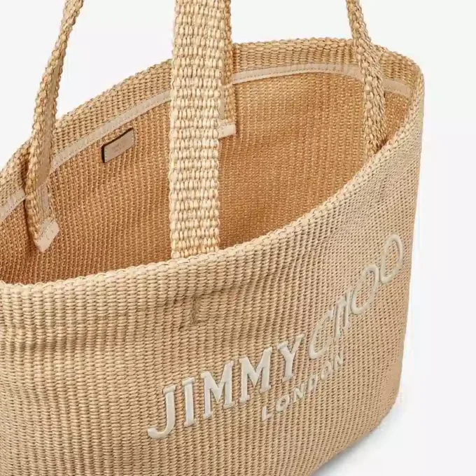 Beach Tote East-West Natuurlijke raffia geborduurde draagtas Beach Tote East-West Natuurlijke raffia geborduurde draagtas