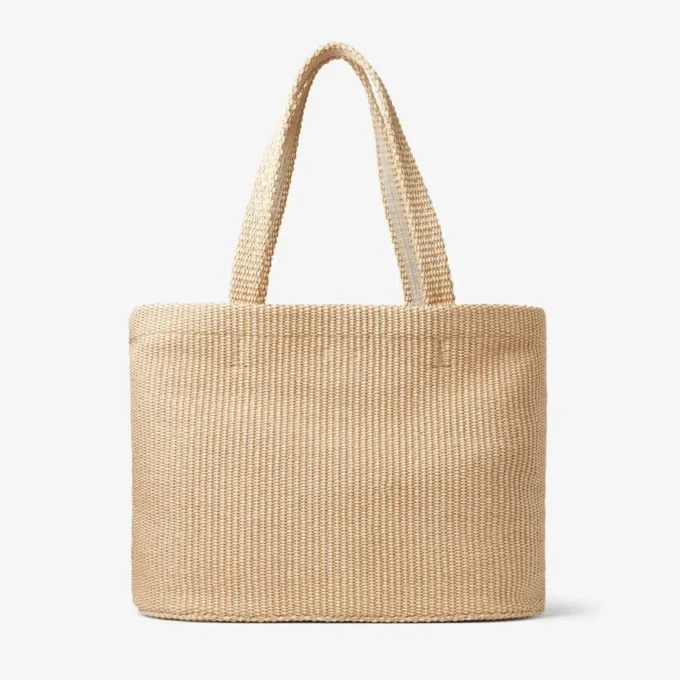 Beach Tote East-West Natuurlijke raffia geborduurde draagtas Beach Tote East-West Natuurlijke raffia geborduurde draagtas