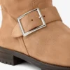 Biker Mid Toffee fluweel suède enkellaarsjes