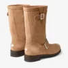 Biker Mid Toffee fluweel suède enkellaarsjes