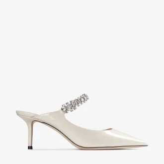 Bing 65 linnen lakschoenen met kristallen band