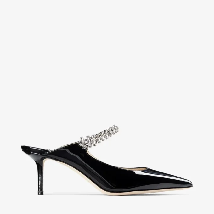 Bing 65 zwarte lakschoenen met kristallen band