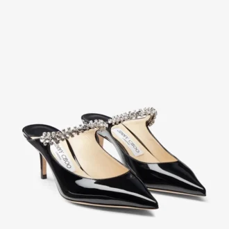 Bing 65 zwarte lakschoenen met kristallen band