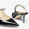 Bing 65 zwarte lakschoenen met kristallen band