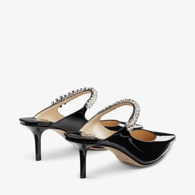 Bing 65 zwarte lakschoenen met kristallen band